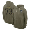 tocy LA.Rams #73 Steve Avila Player Olive Salute to Service Pullover Hoodies Limited Stitched Jerseys