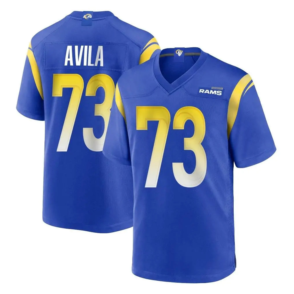tocy LA.Rams #73 Steve Avila Player Royal Home Game Stitched Jerseys