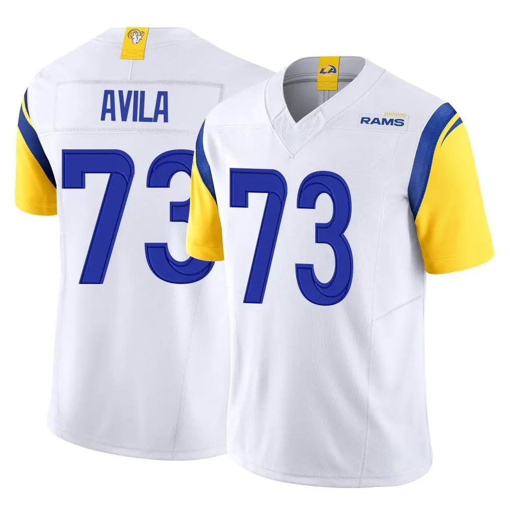 tocy LA.Rams #73 Steve Avila Player White Limited Vapor F.U.S.E. Home Game Stitched Jerseys