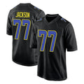 tocy LA.Rams #77 Alaric Jackson Player Black Fashion Limited Home Game Stitched Jerseys