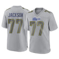 tocy LA.Rams #77 Alaric Jackson Player Gray Atmosphere Fashion Home Game Stitched Jerseys