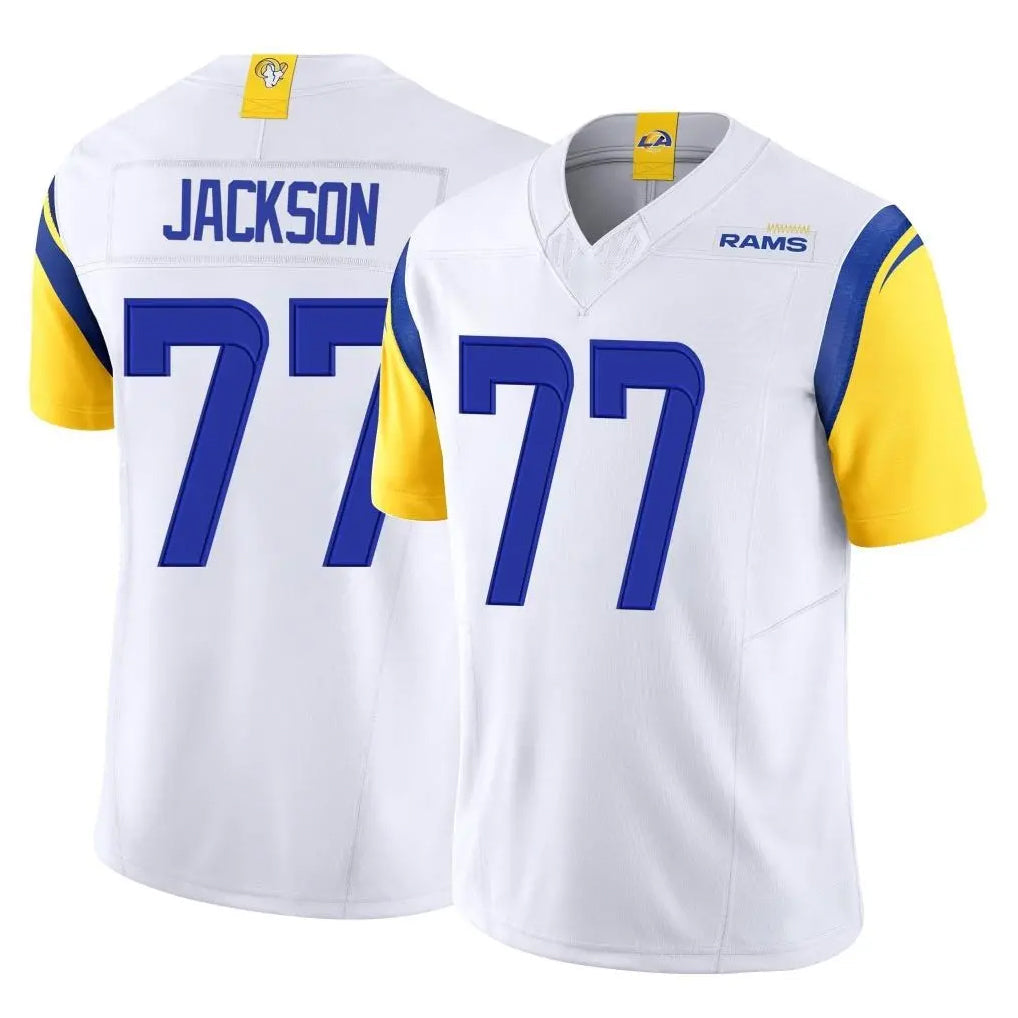 tocy LA.Rams #77 Alaric Jackson Player White Limited Vapor F.U.S.E. Home Game Stitched Jerseys