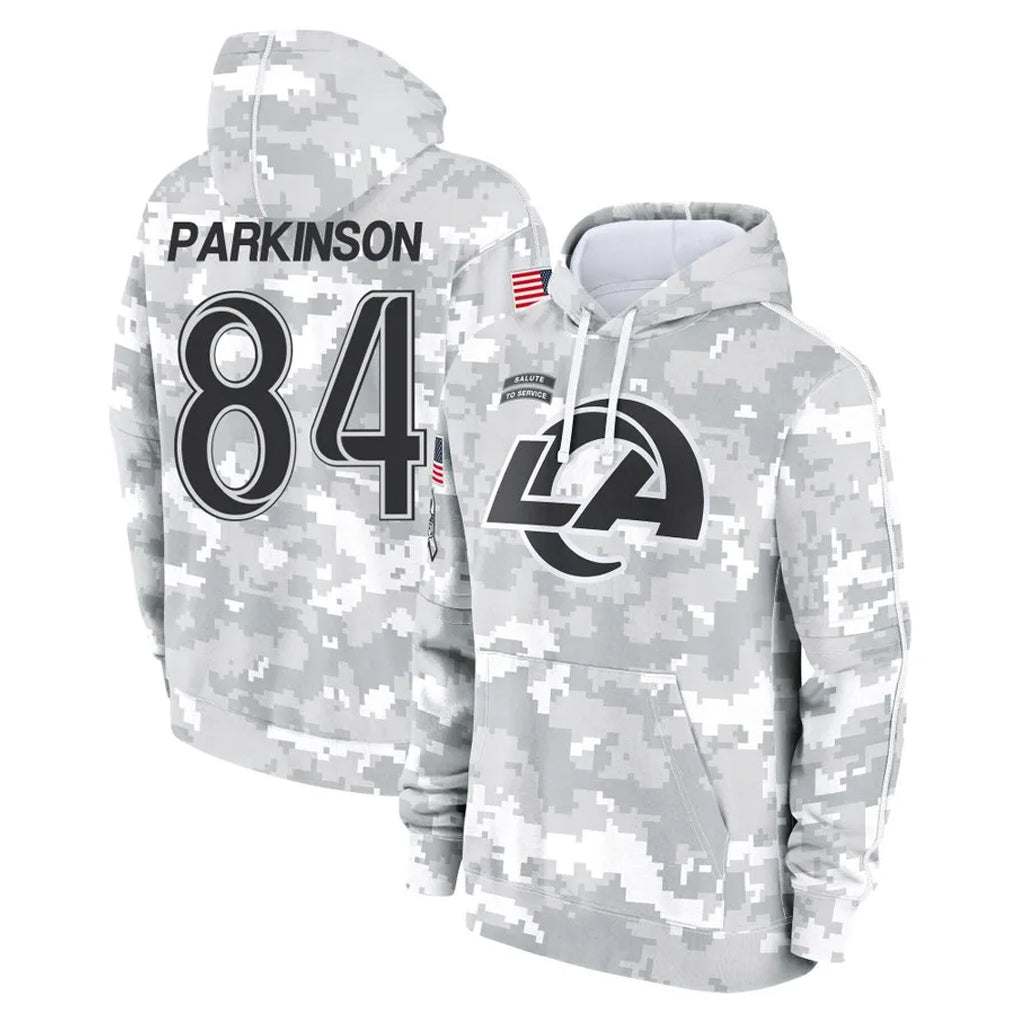 tocy LA.Rams #84 Colby Parkinson Player Arctic Camo Salute to Service Hoodies Limited Game Stitched Jerseys