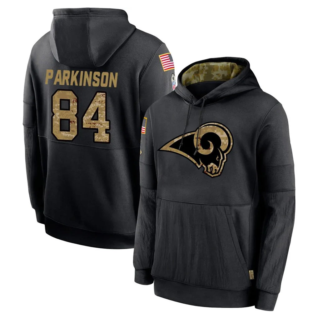 tocy LA.Rams #84 Colby Parkinson Player Black Salute to Service Hoodies Limited Game Stitched Jerseys