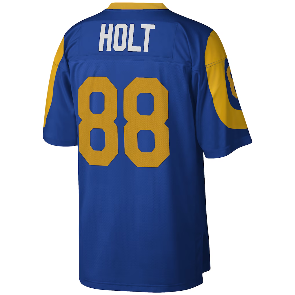 tocy LA.Rams #88 Torry Holt Mitchell & Ness Royal Legacy Replica Stitched Puhic Jersey