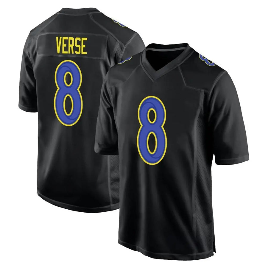 tocy LA.Rams #8 Jared Verse Player Black Fashion Game Stitched Jerseys