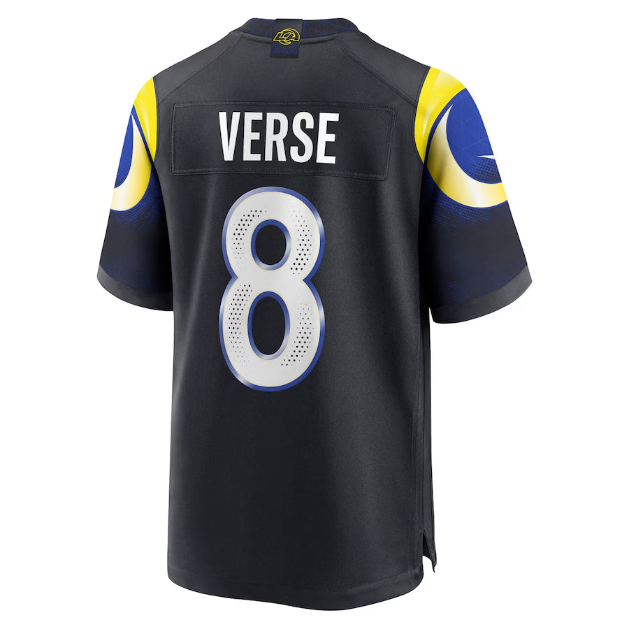 tocy LA.Rams #8 Jared Verse Player Midnight Blue Rivalries Collection Game Stitched Jerseys
