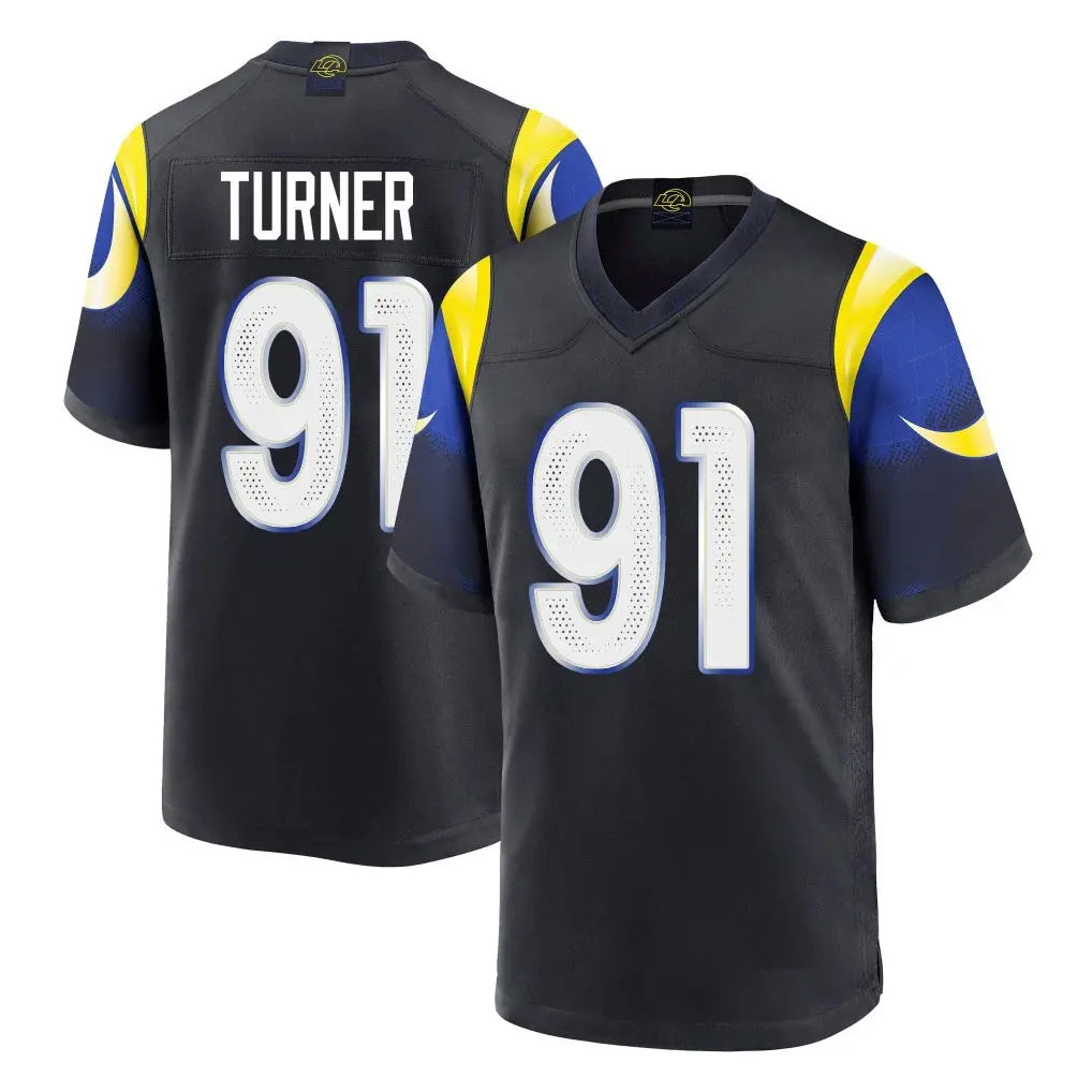 tocy LA.Rams #91 Kobie Turner Player Black Midnight Rivalries Collection Home Game Stitched Jerseys