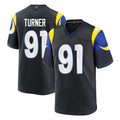 tocy LA.Rams #91 Kobie Turner Player Black Midnight Rivalries Collection Home Game Stitched Jerseys