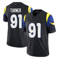tocy LA.Rams #91 Kobie Turner Player Black Midnight Rivalries Collection Limited Home Game Stitched Jerseys