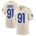 tocy LA.Rams #91 Kobie Turner Player Bone Home Game Stitched Jerseys