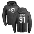 tocy LA.Rams #91 Kobie Turner Player Gray Pullover Hoodie Limited Game Stitched Jerseys