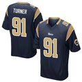 tocy LA.Rams #91 Kobie Turner Player Navy Home Game Stitched Jerseys