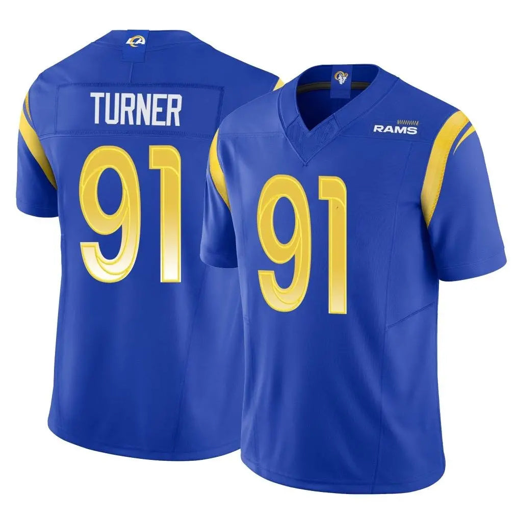 tocy LA.Rams #91 Kobie Turner Player Royal Limited Vapor F.U.S.E. Home Game Stitched Jerseys