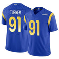tocy LA.Rams #91 Kobie Turner Player Royal Limited Vapor F.U.S.E. Home Game Stitched Jerseys