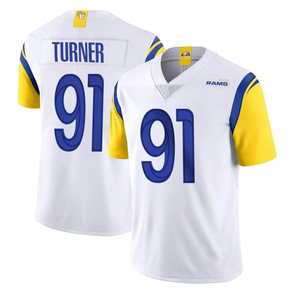 tocy LA.Rams #91 Kobie Turner Player White Limited Vapor Untouchable Home Game Stitched Jerseys