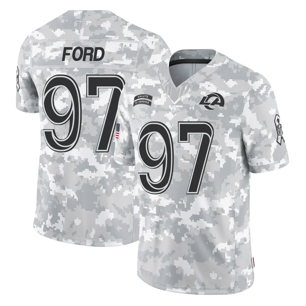 tocy LA.Rams #97 Poona Ford Player Arctic Camo Salute To Service Limited Game Stitched Jerseys