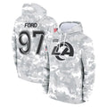 tocy LA.Rams #97 Poona Ford Player Arctic Camo Salute to Service Hoodies Limited Game Stitched Jerseys