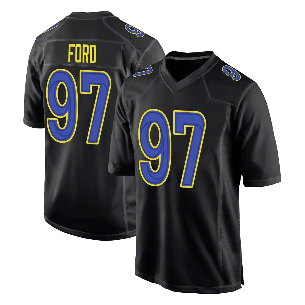 tocy LA.Rams #97 Poona Ford Player Black Fashion Limited Home Game Stitched Jerseys