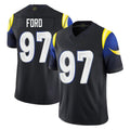 tocy LA.Rams #97 Poona Ford Player Black Midnight Rivalries Collection Limited Home Game Stitched Jerseys