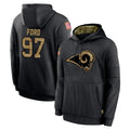 tocy LA.Rams #97 Poona Ford Player Black Salute to Service Hoodies Limited Game Stitched Jerseys