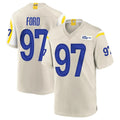 tocy LA.Rams #97 Poona Ford Player Bone Home Game Stitched Jerseys