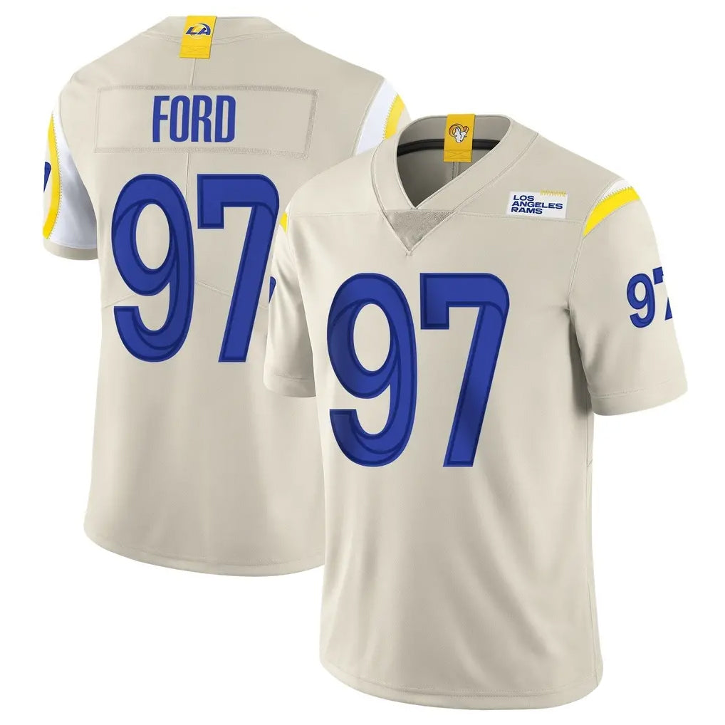 tocy LA.Rams #97 Poona Ford Player Bone Limited Vapor Home Game Stitched Jerseys