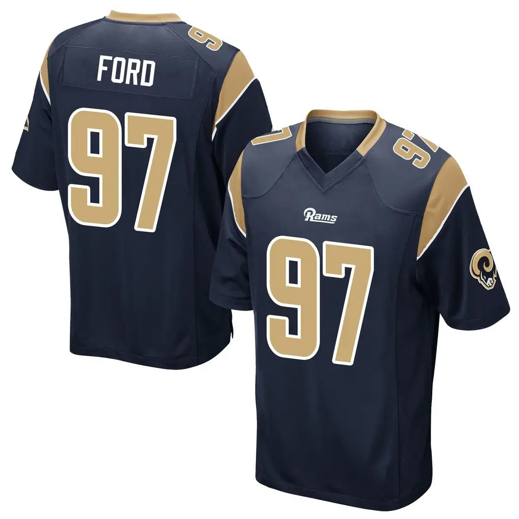 tocy LA.Rams #97 Poona Ford Player Navy Home Game Stitched Jerseys