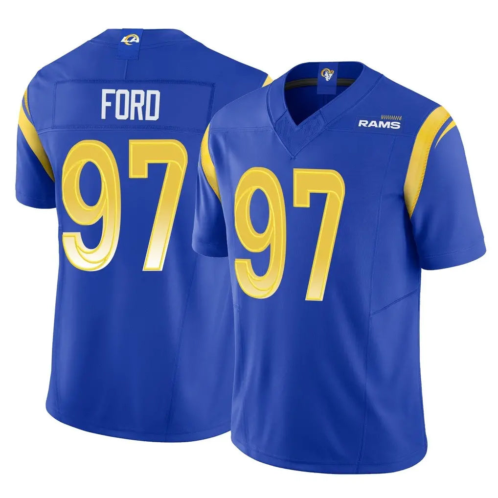 tocy LA.Rams #97 Poona Ford Player Royal Limited Vapor F.U.S.E. Home Game Stitched Jerseys