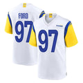 tocy LA.Rams #97 Poona Ford Player White Home Game Stitched Jerseys