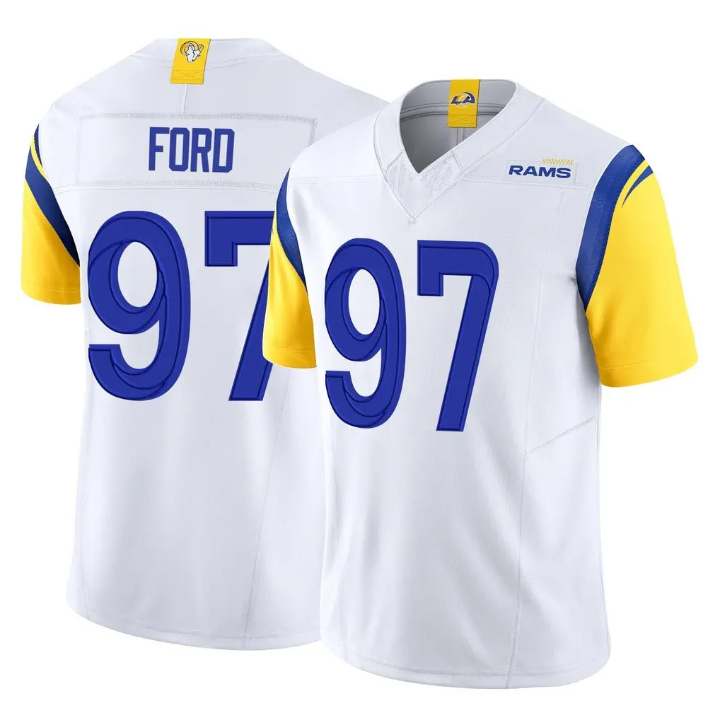 tocy LA.Rams #97 Poona Ford Player White Limited Vapor F.U.S.E. Home Game Stitched Jerseys