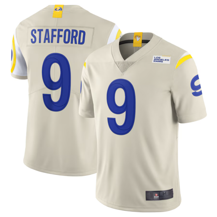 tocy LA.Rams #9 Matthew Stafford Bone Vapor Limited Jersey American Stitched Jerseys