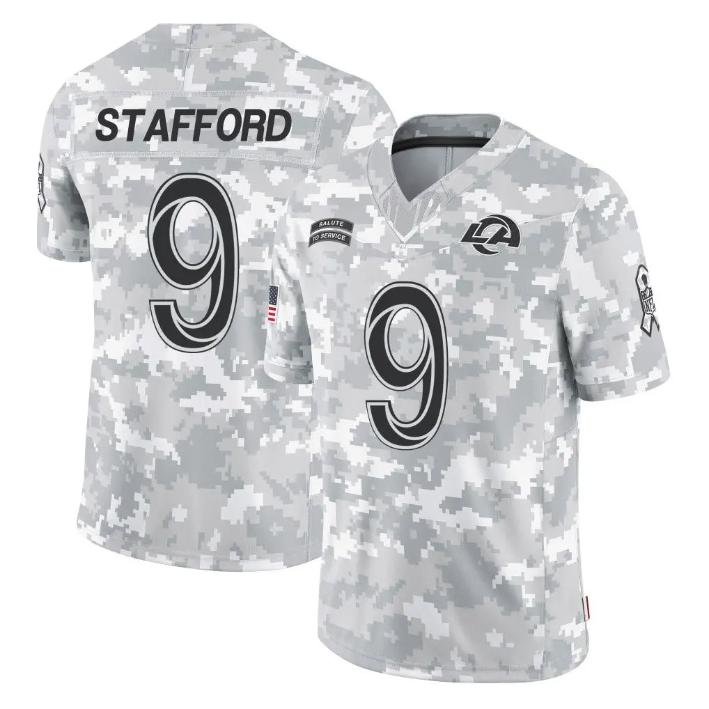 tocy LA.Rams #9 Matthew Stafford Player Arctic Camo Salute To Service Limited Game Stitched Jerseys