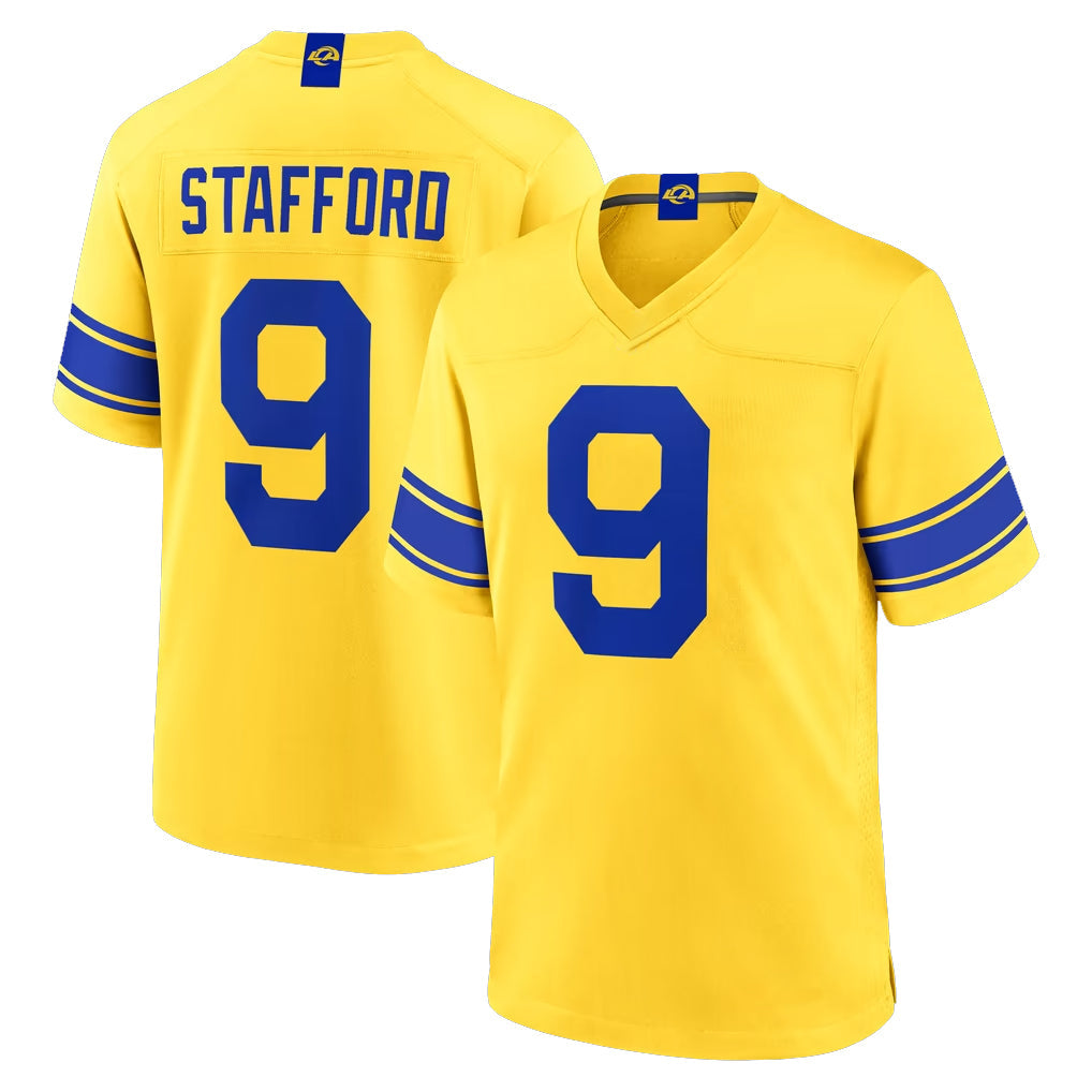 tocy LA.Rams #9 Matthew Stafford Player Gold Classic Sol Home Game Stitched Jerseys