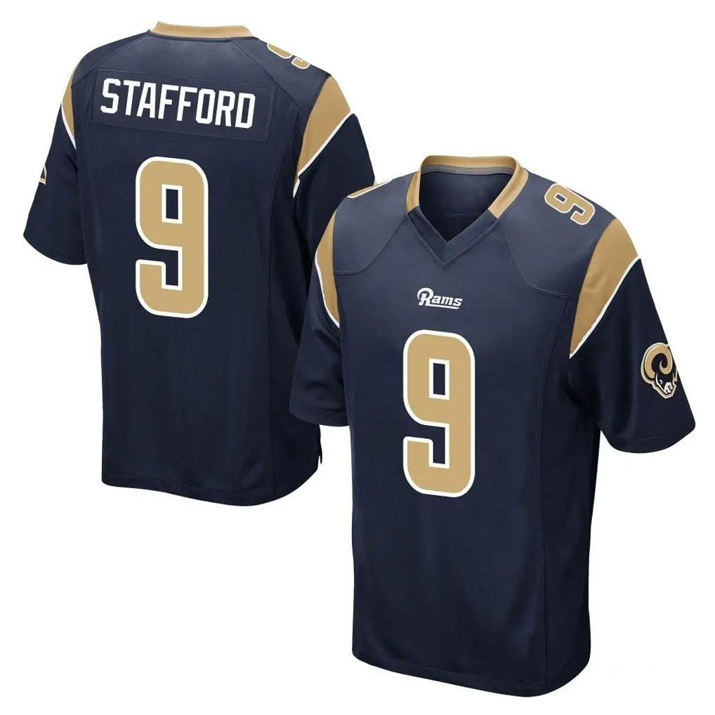 tocy LA.Rams #9 Matthew Stafford Player Navy Home Game Stitched Jerseys