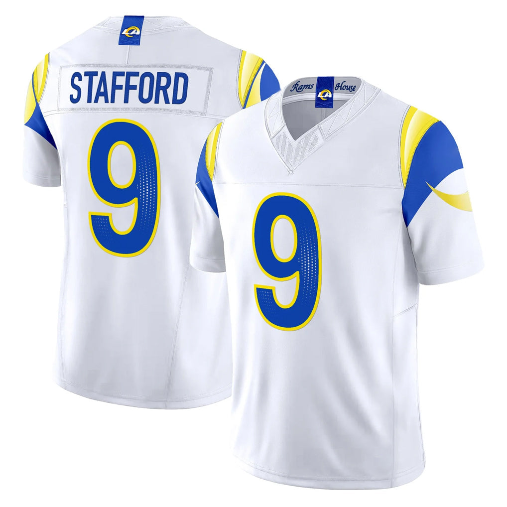 tocy LA.Rams #9 Matthew Stafford Player White Rivalries Vapor Limited Home Game Stitched Jerseys