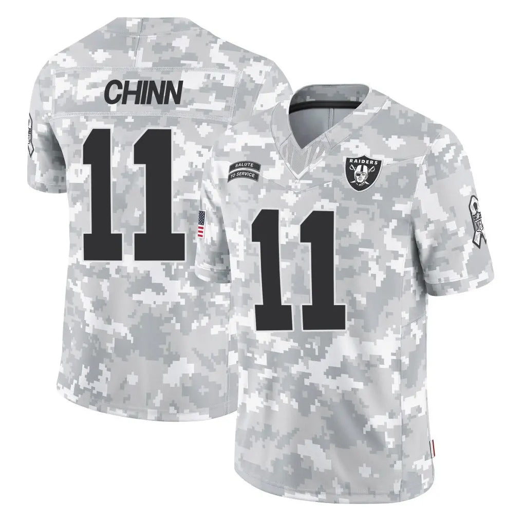 tocy LV.Raiders #11 Jeremy Chinn Player Arctic Camo Salute To Service Limited Game Stitched Jerseys