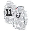 tocy LV.Raiders #11 Jeremy Chinn Player Arctic Camo Salute to Service Hoodies Limited Game Stitched Jerseys
