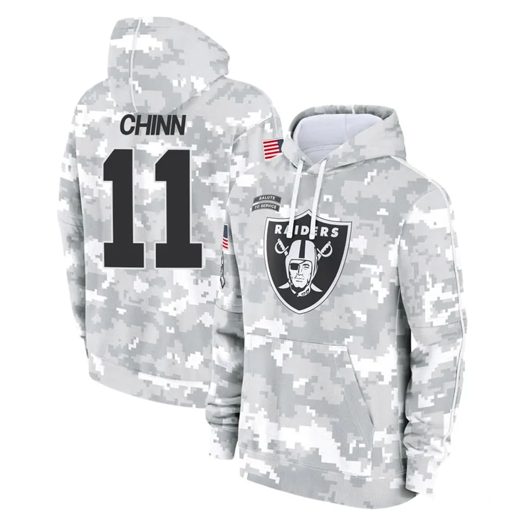 tocy LV.Raiders #11 Jeremy Chinn Player Arctic Camo Salute to Service Hoodies Limited Game Stitched Jerseys
