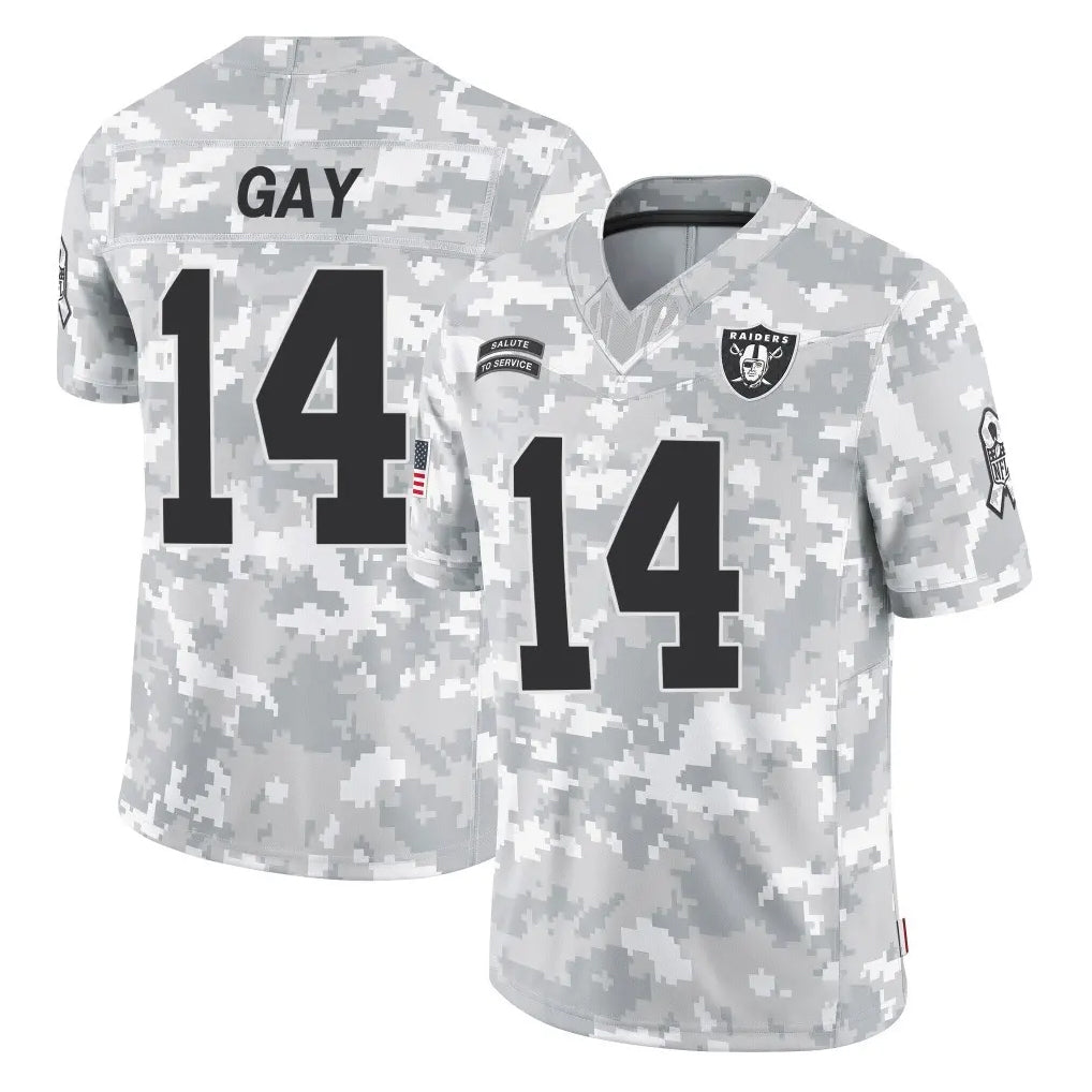 tocy LV.Raiders #14 Matt Gay Player Arctic Camo Salute To Service Limited Game Stitched Jerseys
