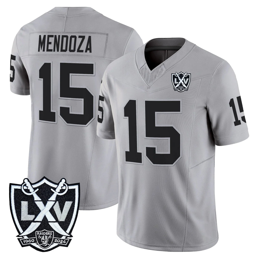 tocy LV.Raiders #15 Fernando Mendoza Player Gray 2026 Vapor Limited Home Game Stitched Jerseys