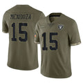 tocy LV.Raiders #15 Fernando Mendoza Player Olive Salute To Service Limited Stitched Jerseys