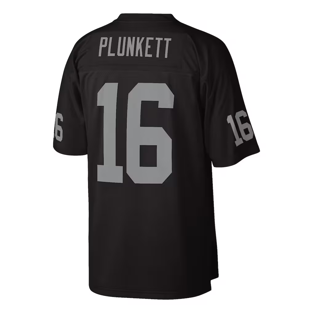 tocy LV.Raiders #16 Jim Plunkett Mitchell & Ness Black 1980 Legacy Replica Stitched Puhic Jersey
