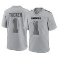 tocy LV.Raiders #1 Tre Tucker Player Gray Atmosphere Fashion Limited Game Stitched Jerseys