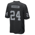 tocy LV.Raiders #24 Charles Woodson Player Black Home Game Stitched Jerseys