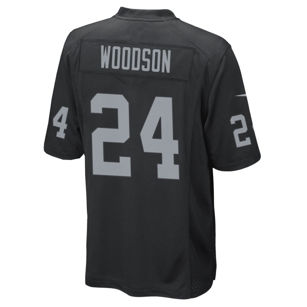 tocy LV.Raiders #24 Charles Woodson Player Black Home Game Stitched Jerseys