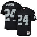 tocy LV.Raiders #24 Charles Woodson Player Mitchell & Ness Black Legacy Replica Stitched Jerseys