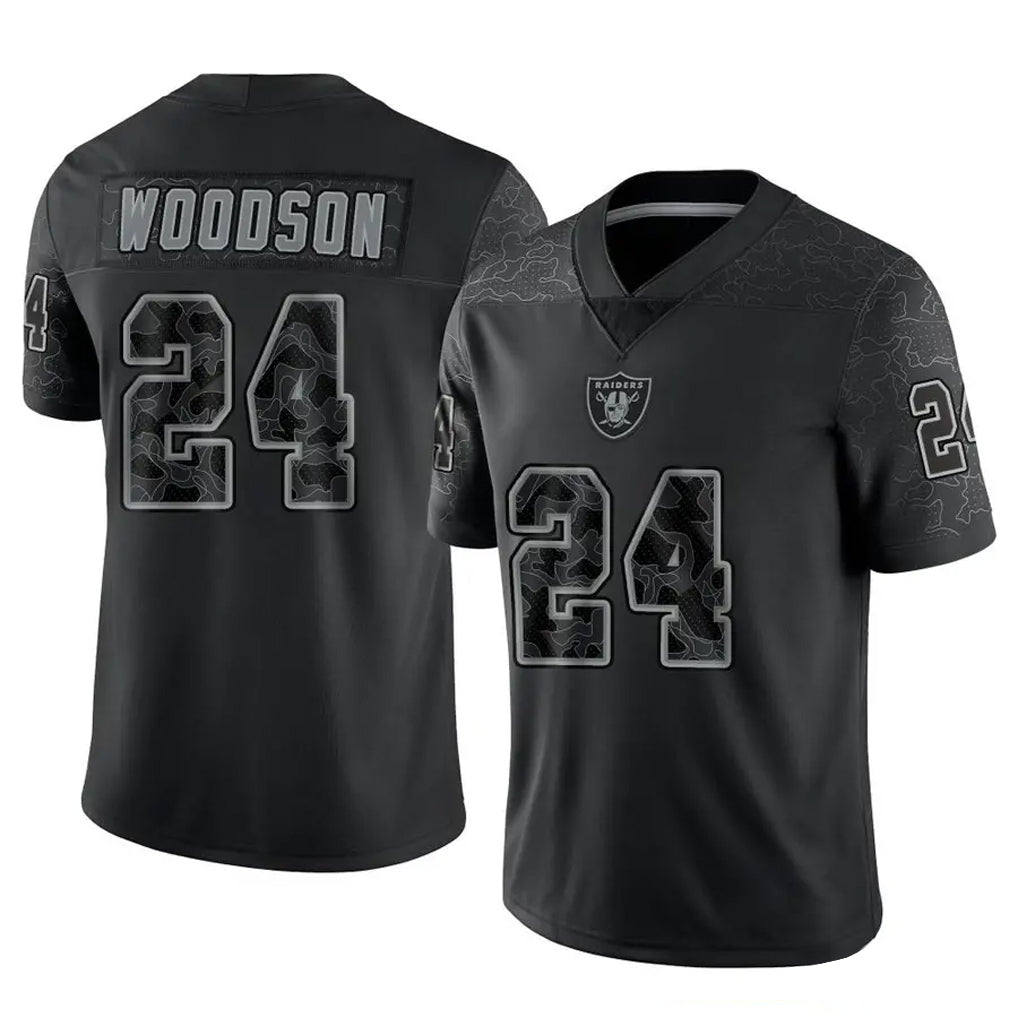 tocy LV.Raiders #24 Charles Woodson Player RFLCTV Limited Black Stitched Jerseys