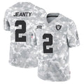 tocy LV.Raiders #2 Ashton Jeanty Player Arctic Camo Salute to Service Limited  Stitched Jerseys