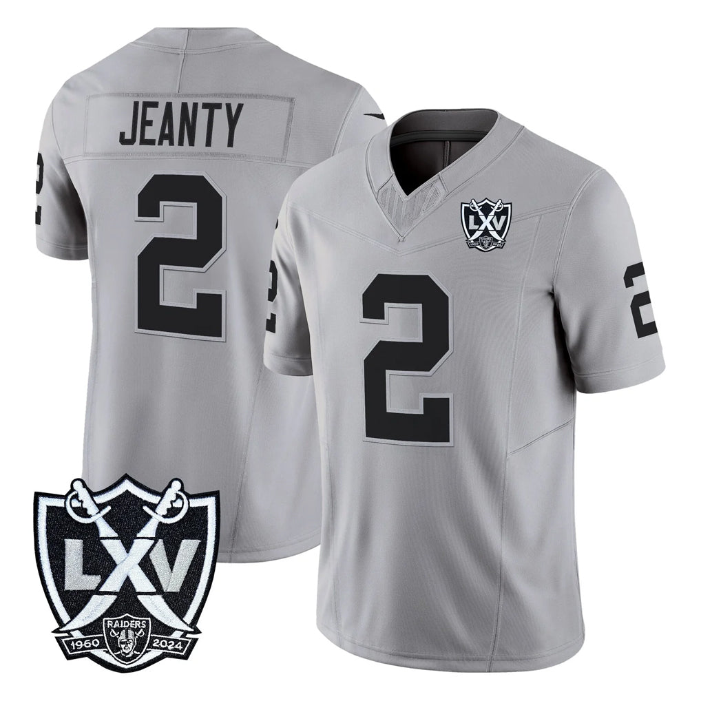 tocy LV.Raiders #2 Ashton Jeanty Player Gray 2026 Vapor Limited Home Game Stitched Jerseys